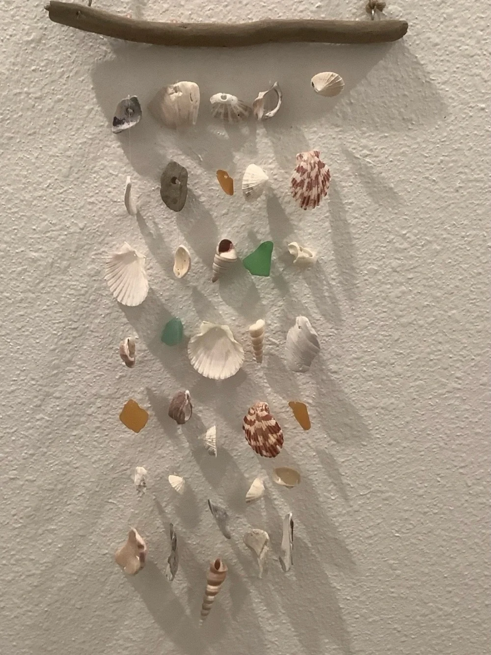 Driftwood Art, Seashell & Sea Glass Wind Chime/Mobile, Coastal Art